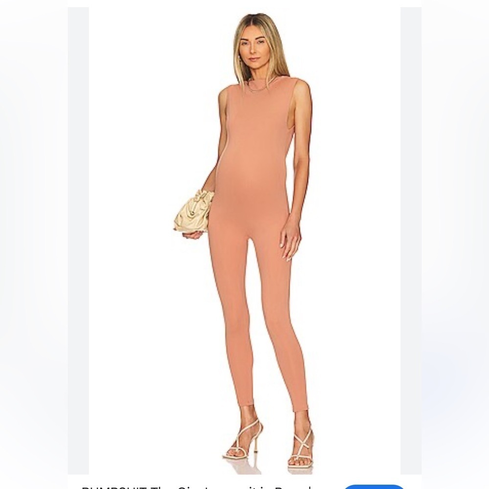 Women's Tan Bumpsuit Bodysuit- The Gia - Cowl neck - Like New-XS